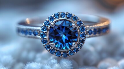 Sparkling Blue Sapphire Ring