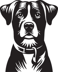 black and white dog vector design