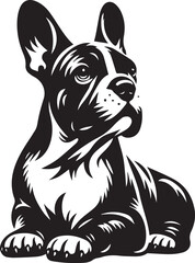 Black and white dog vector design