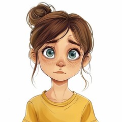 Comforting Moment of Empathy on White Background Generative AI