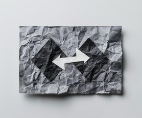 Modern Art Decor - Grey Abstract Paper Sculpture with Geometric Pattern