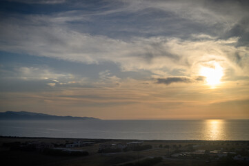 Obraz premium Dramatic Colorful Sunset Sky over Mediterranean Sea