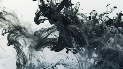 Abstract ink in water background - Ink dispersing in water creating fluid shapes