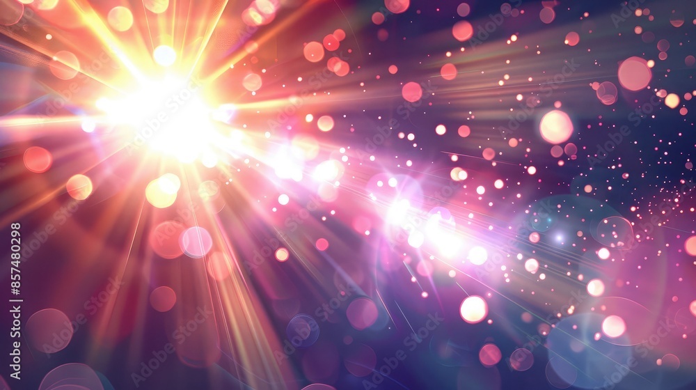 Poster abstract lens flare background - bright lens flares with abstract light patterns
