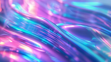 Holographic abstract iridescent background. Fluid forms