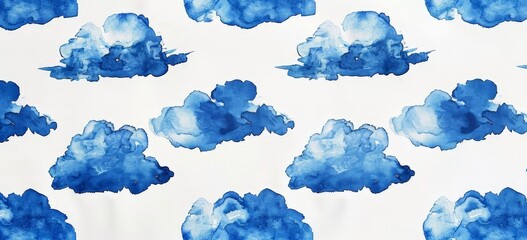 Crystal Clear Clouds over Blue Sky Background for Inspirational Art Prints
