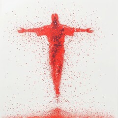 Artistic Spirituality Human Figure Red Dots