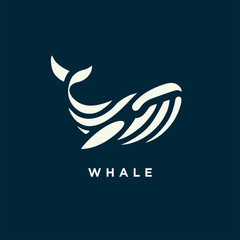 whale logo design concept icon symbol template