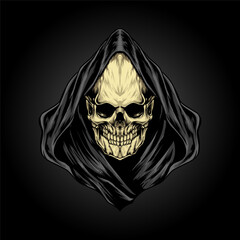 Head grim reaper vector illustration and t shirt design