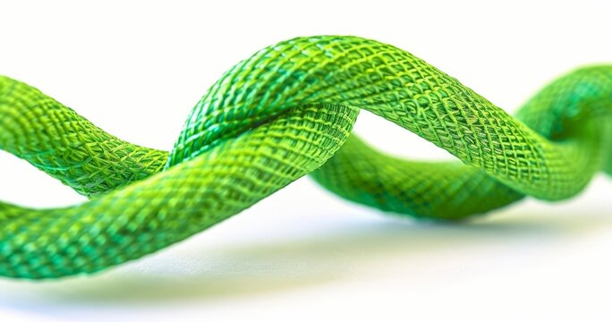 Vivid Neon Green Rope Knotted in Focus