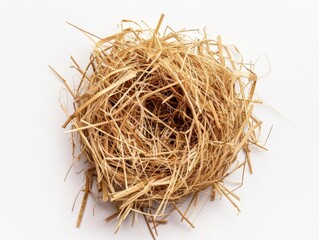 Dried Straw Wreath on Display: A Rustic Decoration for Home or Event Decor