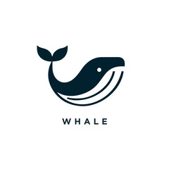 whale logo design concept icon symbol template