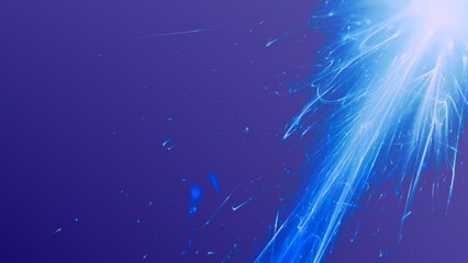 Futuristischer Lichteffekt in hell leuchtender Energiestruktur, blau, Geschwindigkeitseffekt,...
