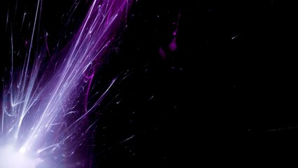 Futuristischer Lichteffekt in hell leuchtender Energiestruktur, violett, schwarz, blau,...