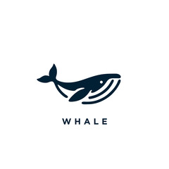 whale logo design concept icon symbol template