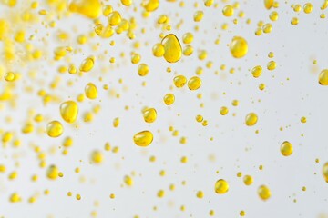 Vibrant Yellow Bubbles on Blurred Background
