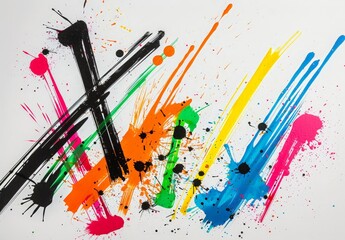 Colorful Abstract Art with Splatter Effect