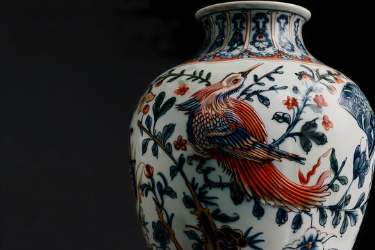 Meiping - China - A type of Chinese vase with a distinct ovoid body and narrow neck, often adorned with intricate designs, popular during the Song dynasty