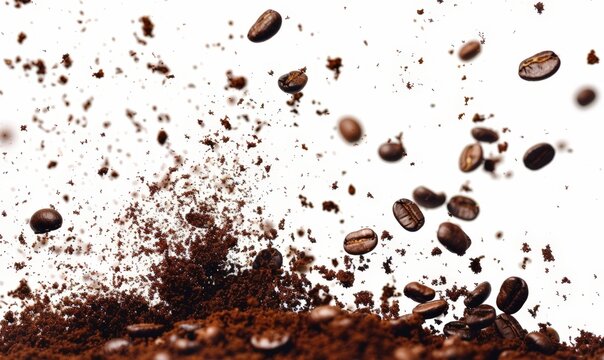 Pouring Coffee Grounds into a Mug