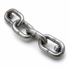 Obraz premium Silver Metal Chain Link Bracelet on a White Background