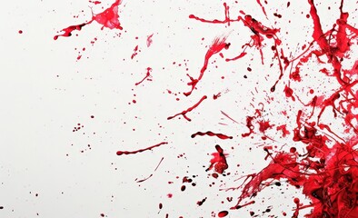 Vibrant Abstract Art: Red Splatters on White Background for Advertisements and Branding