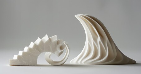 3D Printed Ocean Wave Art: Intricate Plastic Design, the Interplay of Sculptural Form and Function