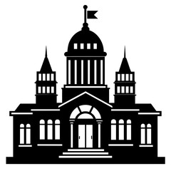Stunning City Hall Vector Silhouette Free Download & Design Inspiration