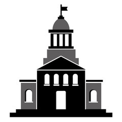 Stunning City Hall Vector Silhouette Free Download & Design Inspiration