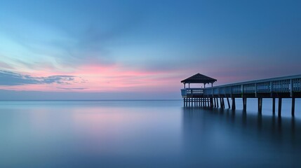 Obraz premium The pier stands facing the ocean