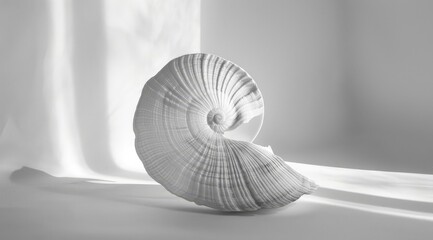 Obraz premium Elegant Seashell Decor on White Surface