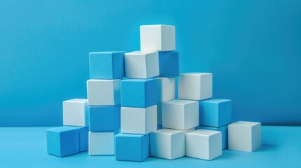 Children s growth using white and blue building blocks