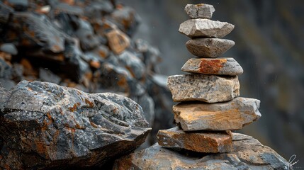 Time-Worn Unity: Weathered Rock Cluster