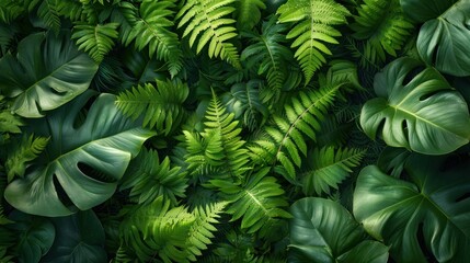  Lush Tropical Foliage Pattern