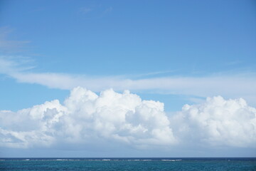 夏風景　海と夏雲、青空
