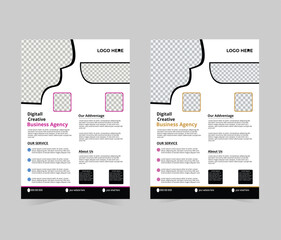 flyer design, blue color, Corporate Presentation Collection, Portfolio, Vector Illustration, layout,, template ,A4 size. modern flyer design, Leaflet presentation, digital marketing agency, perf