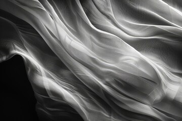 Fototapeta premium Ethereal Fabric Art: Abstract Textured Waves or Ripples in Soft Light