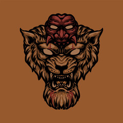 king tiger illustration design