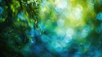 Blurred background with blue and green hues