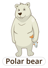 Polar bear cartoon colorful funny PNG illustration
