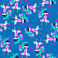 Unique abstract seamless pattern with hand drawn faces patterns for textile, texture, apparel things, wallpapers
