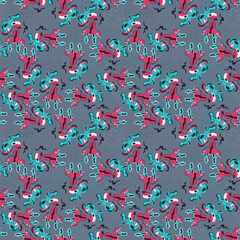 Unique abstract seamless pattern with hand drawn faces patterns for textile, texture, apparel things, wallpapers