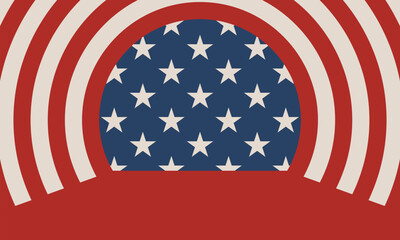 Obraz premium America banner background. Stars and Stripes. USA colors, stars and stripes abstract grunge design. Independence Day modern vector background