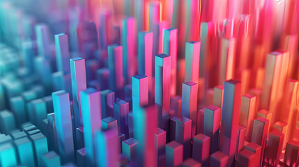 Obraz premium 3D chart in soft colors showing data