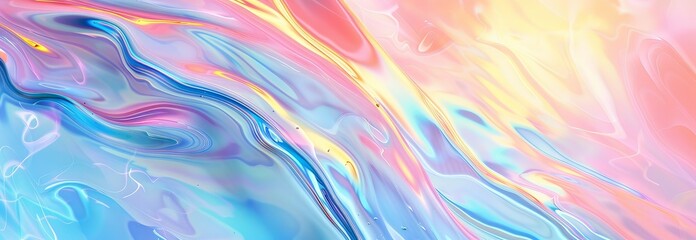 Obraz premium Hypnotic blue and pink abstract design with fluid lines. Concept of fluid art, vibrant texture, mesmerizing patterns, digital design. Abstract background. Wide banner