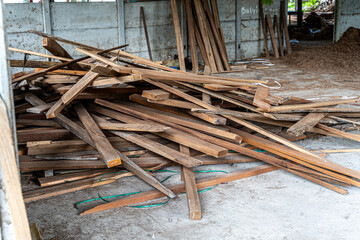 View of a sawmill with legal and illegal wood and firewood