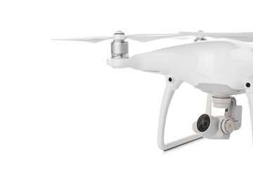 Modern quadcopter isolated on white background
