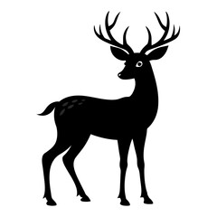 Captivating Gloomy Deer Silhouette Vector Illustration: A Stunning Visual Narrative