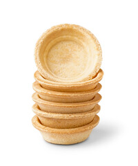 Homemade tartlets isolated on white background
