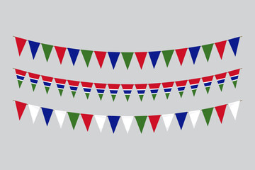 Obraz premium Flags isolated.Gambia paper bunting. flags birthday, anniversary, celebrate event.