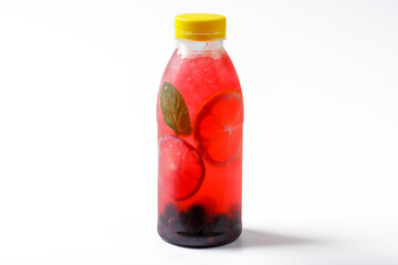 cold drink Bubble Gum in a bottle on a white background